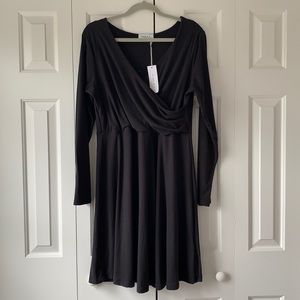 NWT Gilli long sleeve black wrap dress